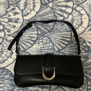 Rachel Zoe Black Shoulder Bag with Silver Accent
